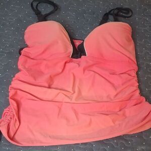 Free County Pink and Black Tankini Top size XXL
